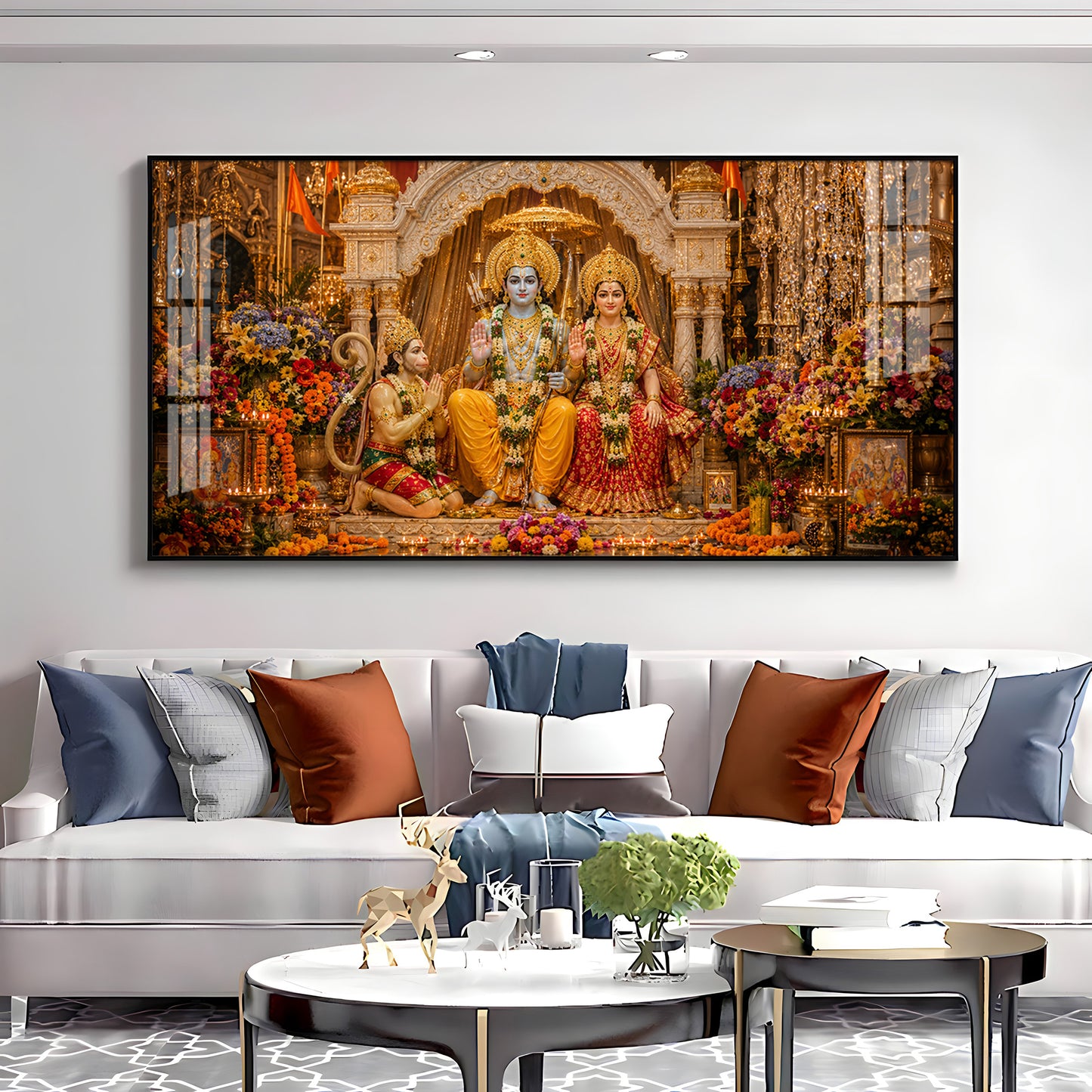 God Siya Ram With Sankatmochan Premium Acrylic Horizontal Wall Art