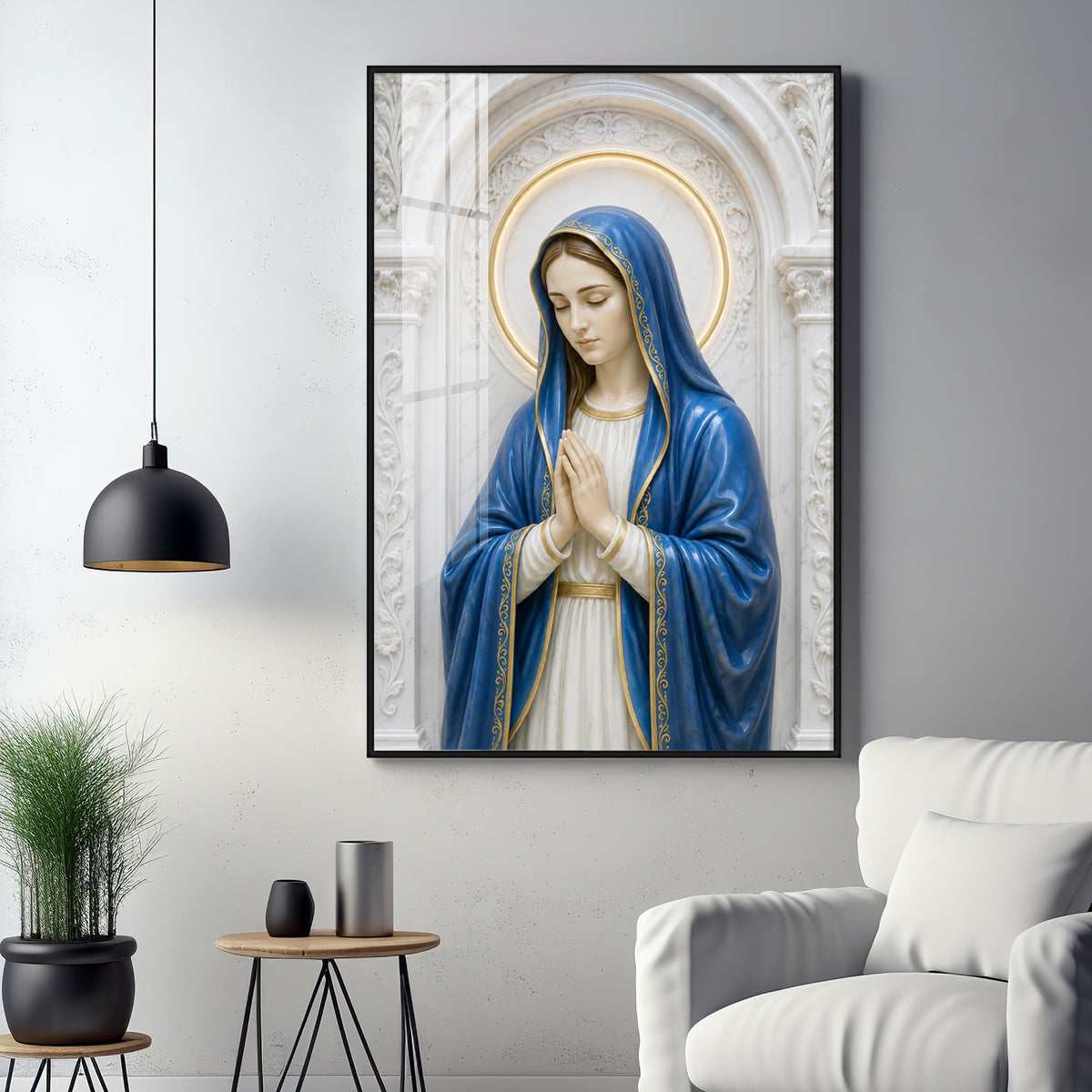 Praying Mother Mary Premium Acrylic Vertical Wall Art