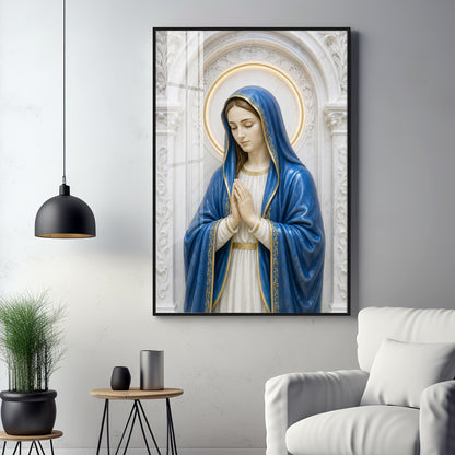 Praying Mother Mary Premium Acrylic Vertical Wall Art