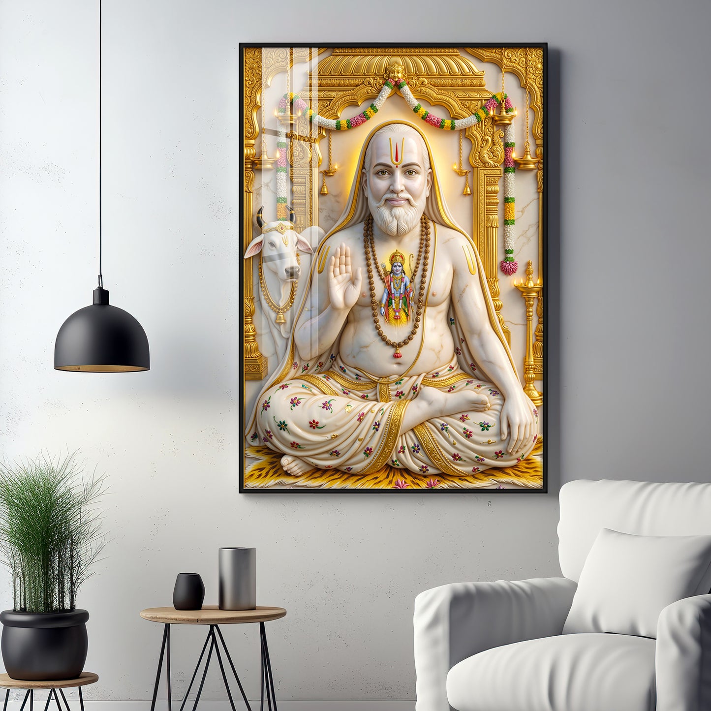 Sri Guru Raghavendra Swamy Premium Acrylic Vertical Wall Art