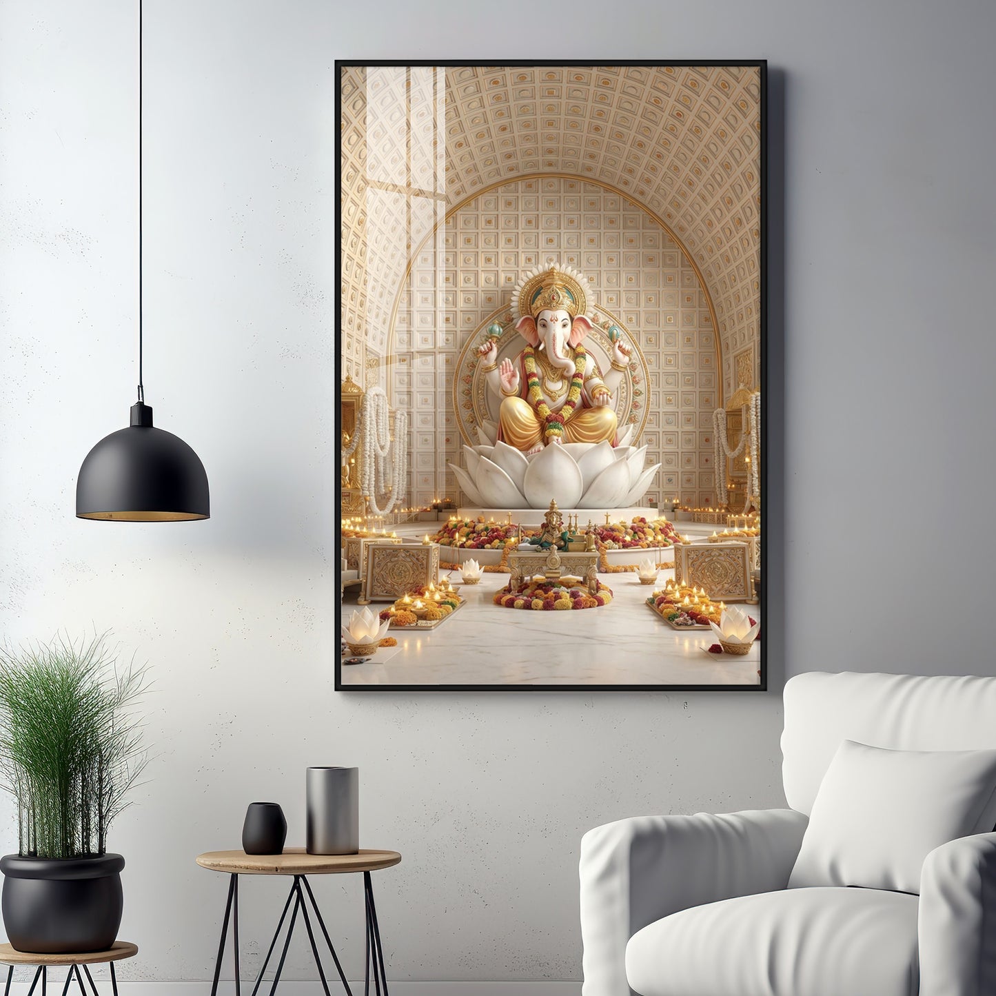 Hindu Deity Ganesha Premium Acrylic Vertical Wall Art