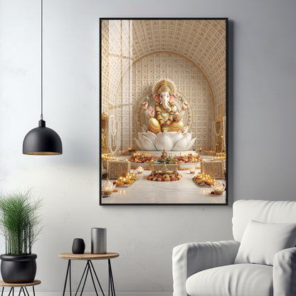 Hindu Deity Ganesha Premium Acrylic Vertical Wall Art