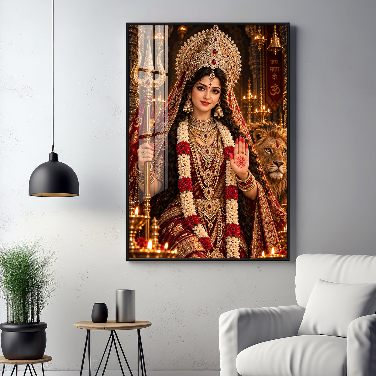 Durga Maa Premium Acrylic Vertical Wall Art