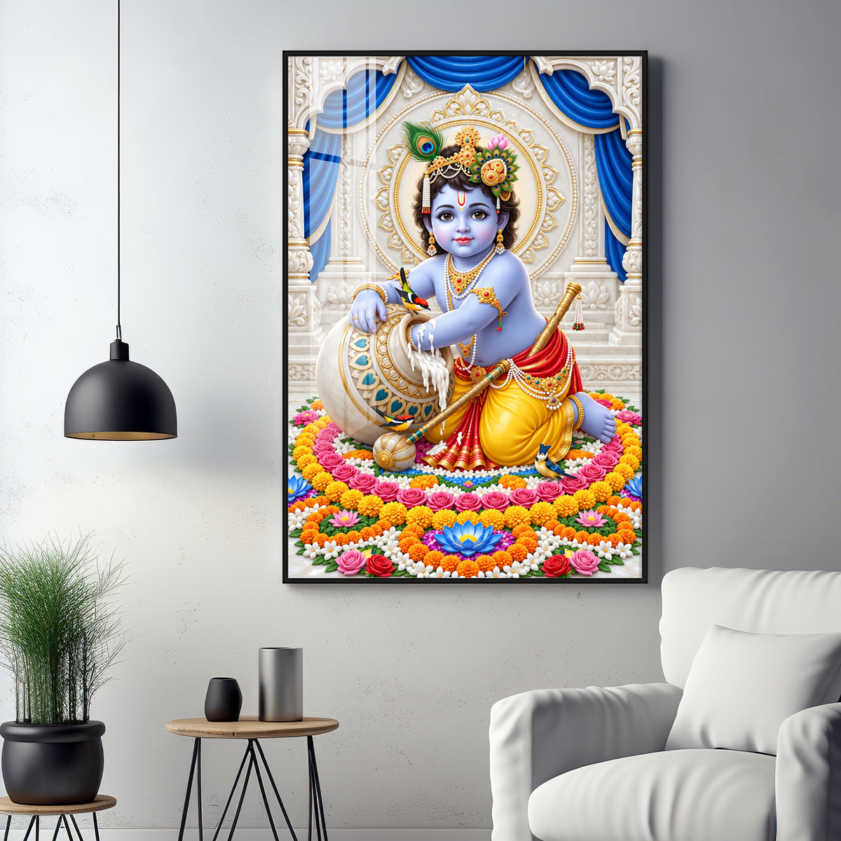 Joyful Bal Gopal Premium Acrylic Vertical Wall Art