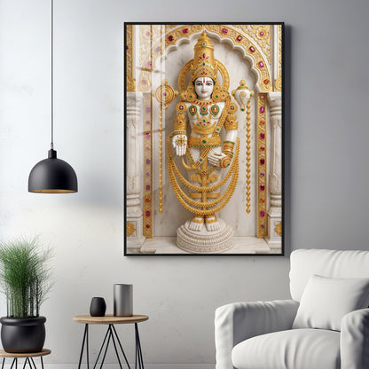 Divine Lord Venkateswara Premium Acrylic Vertical Wall Art