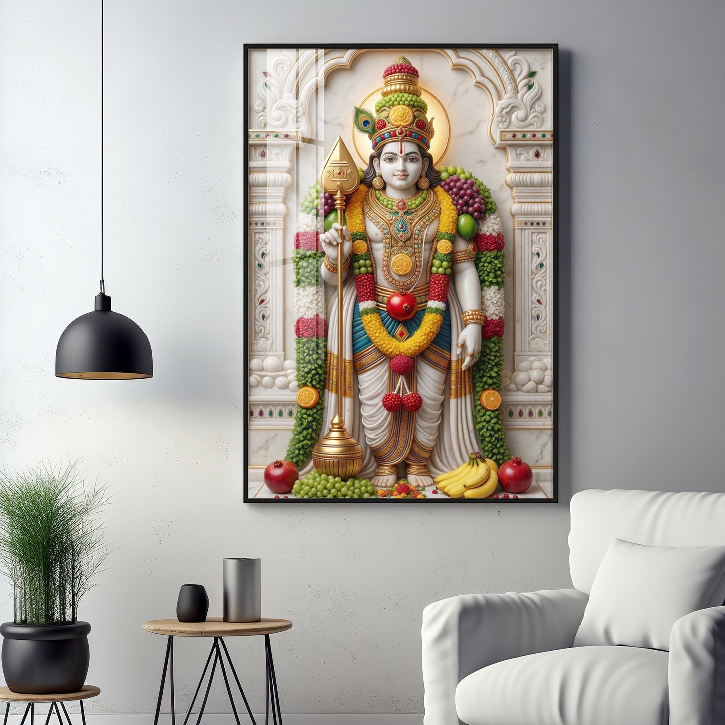 Deity Lord Murugan Premium Acrylic Vertical Wall Art