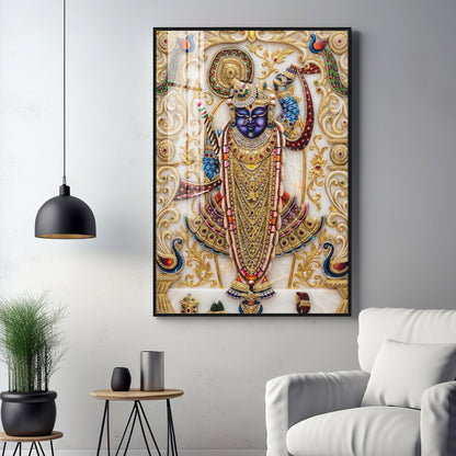 Lord Shrinathji Premium Acrylic Vertical Wall Art