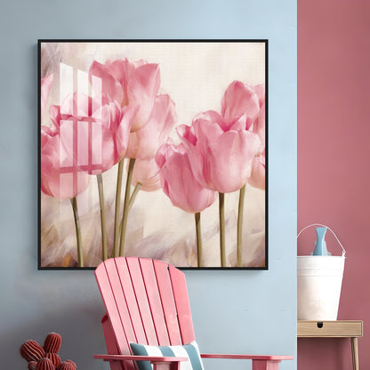 Tulip Flower Premium Acrylic Square Wall Art