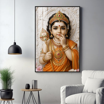 Bala Murugan Premium Acrylic Vertical Wall Art