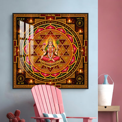 Shri Lalita Tripura Sundari Yantra Premium Acrylic Square Wall Art
