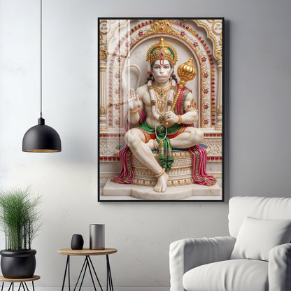 Peaceful Presence Bajarang Bali Premium Acrylic Vertical Wall Art