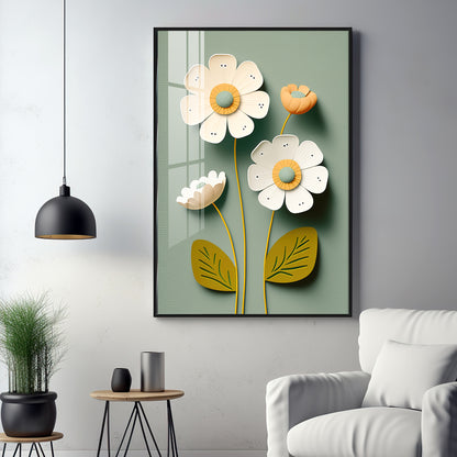 Bouquet Of Flowers Premium Acrylic Vertical Wall Art