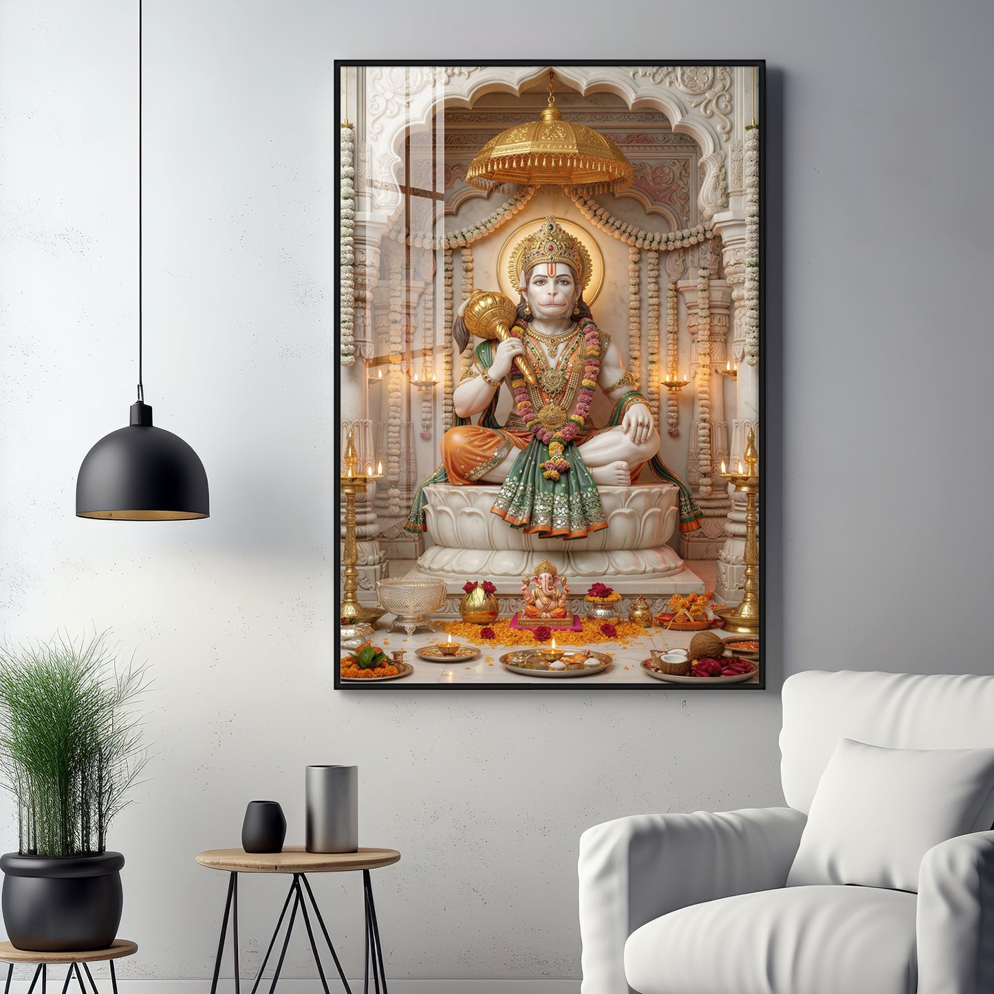 Lord Hanuman ji Premium Acrylic Vertical Wall Art