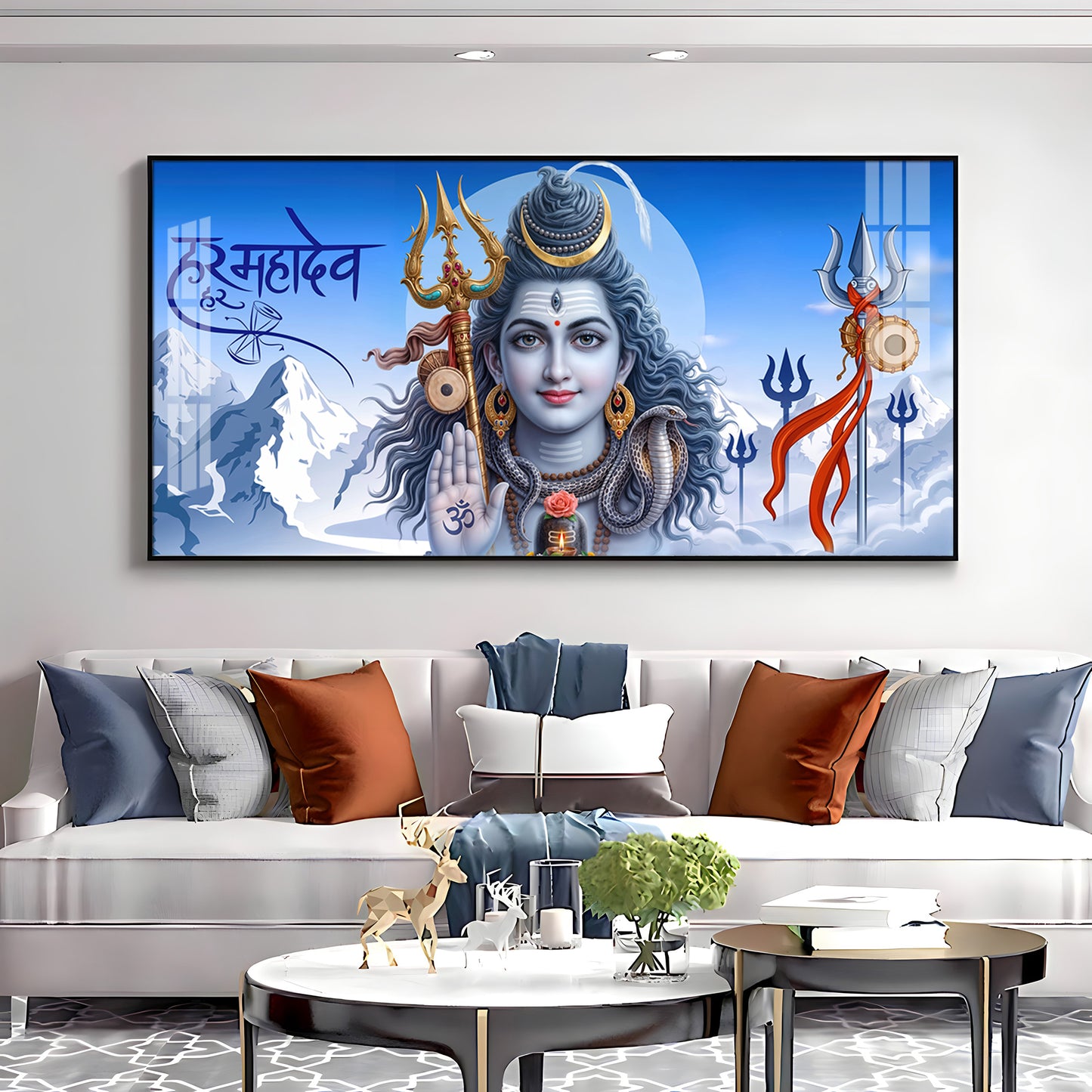 Om Namah Shivay Premium Acrylic Horizontal Wall Art