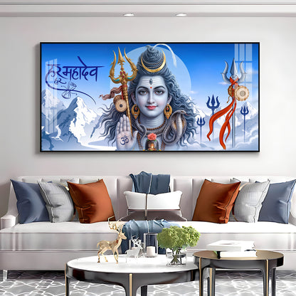 Om Namah Shivay Premium Acrylic Horizontal Wall Art
