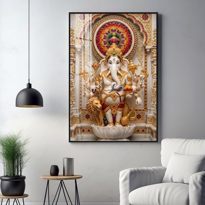 Lord Vinayaka Premium Acrylic Vertical Wall Art
