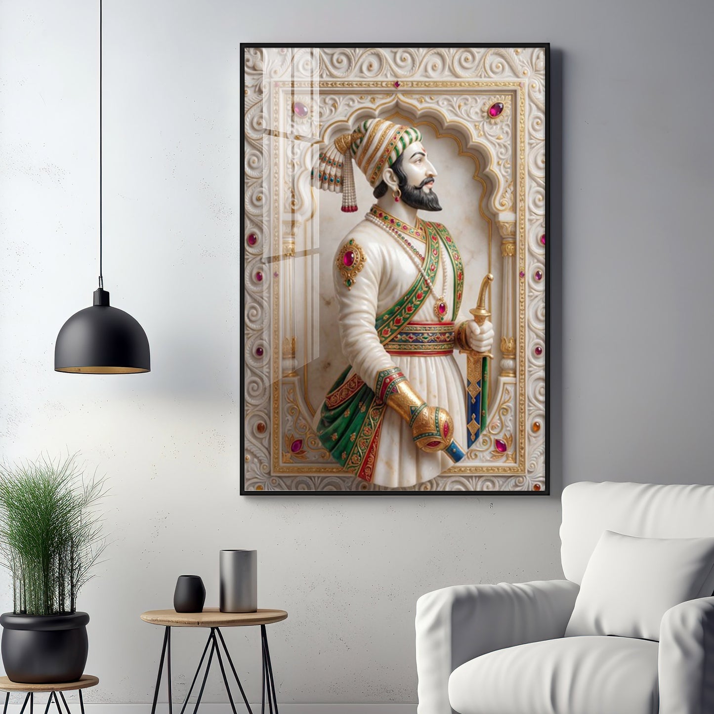 Warrior King Shivaji Maharaj Premium Acrylic Vertical Wall Art
