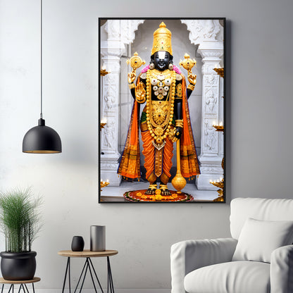 Divine Lord Tirupati Balaji Premium Acrylic Vertical Wall Art