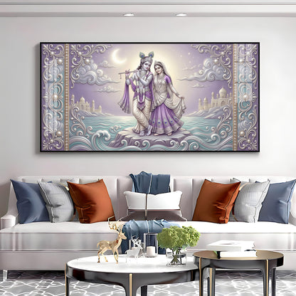 Hindu God Radha Krishna Premium Acrylic Horizontal Wall Art