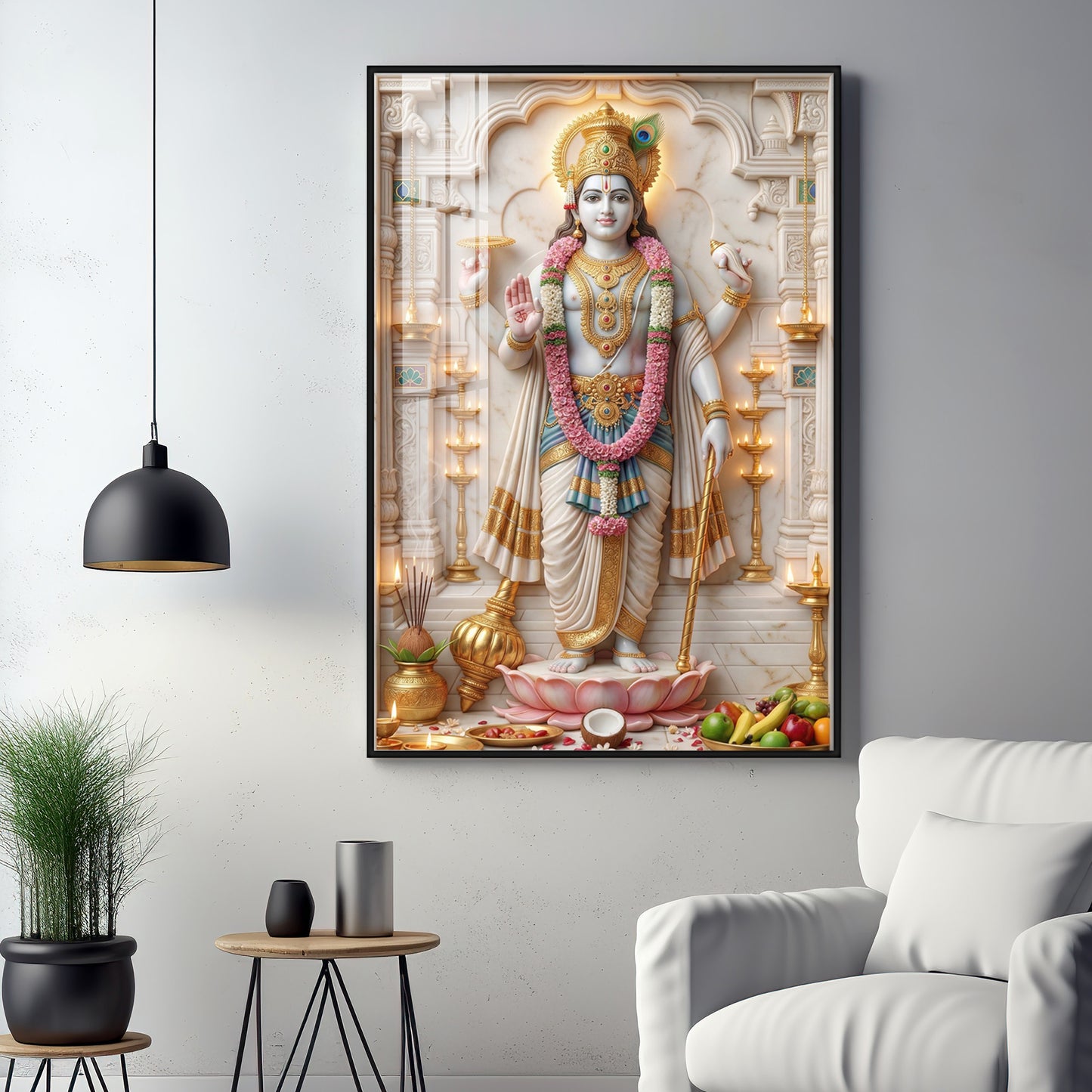 Religious Krishna ji Premium Acrylic Vertical Wall Art