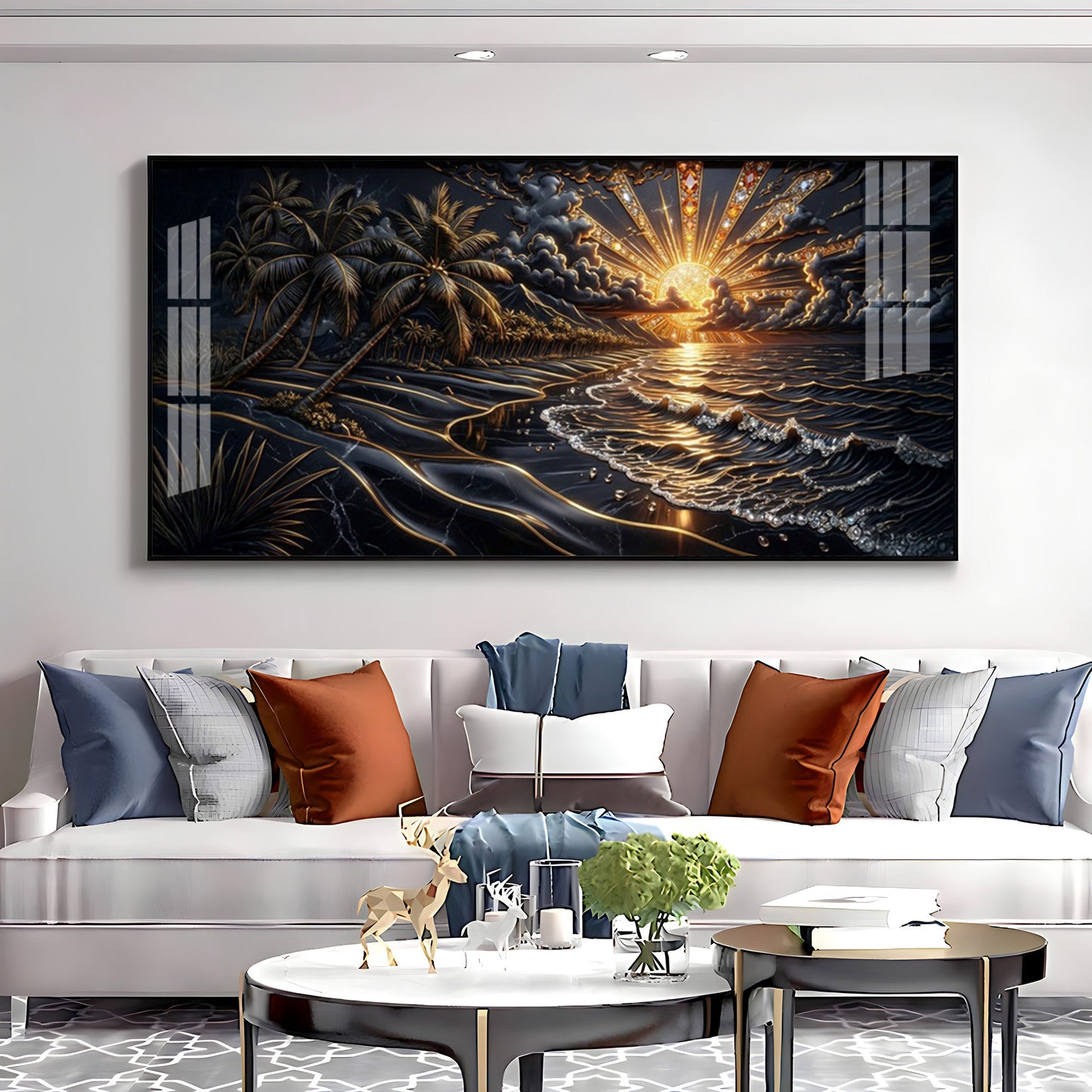 Ocean Glow Sunset Premium Acrylic Horizontal Wall Art