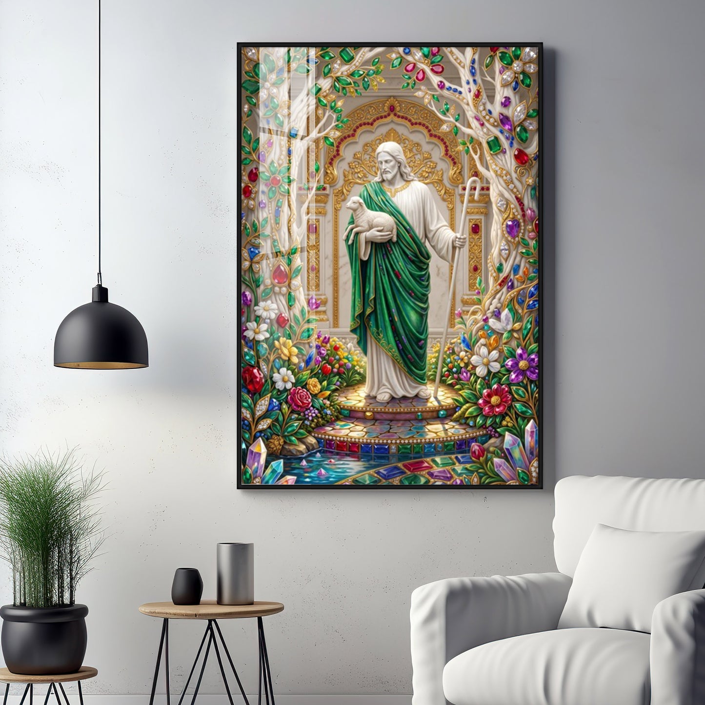 Depicts Jesus Premium Acrylic Vertical Wall Art