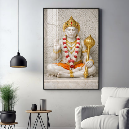 Divine Ram Bhakt Hanuman Premium Acrylic Vertical Wall Art