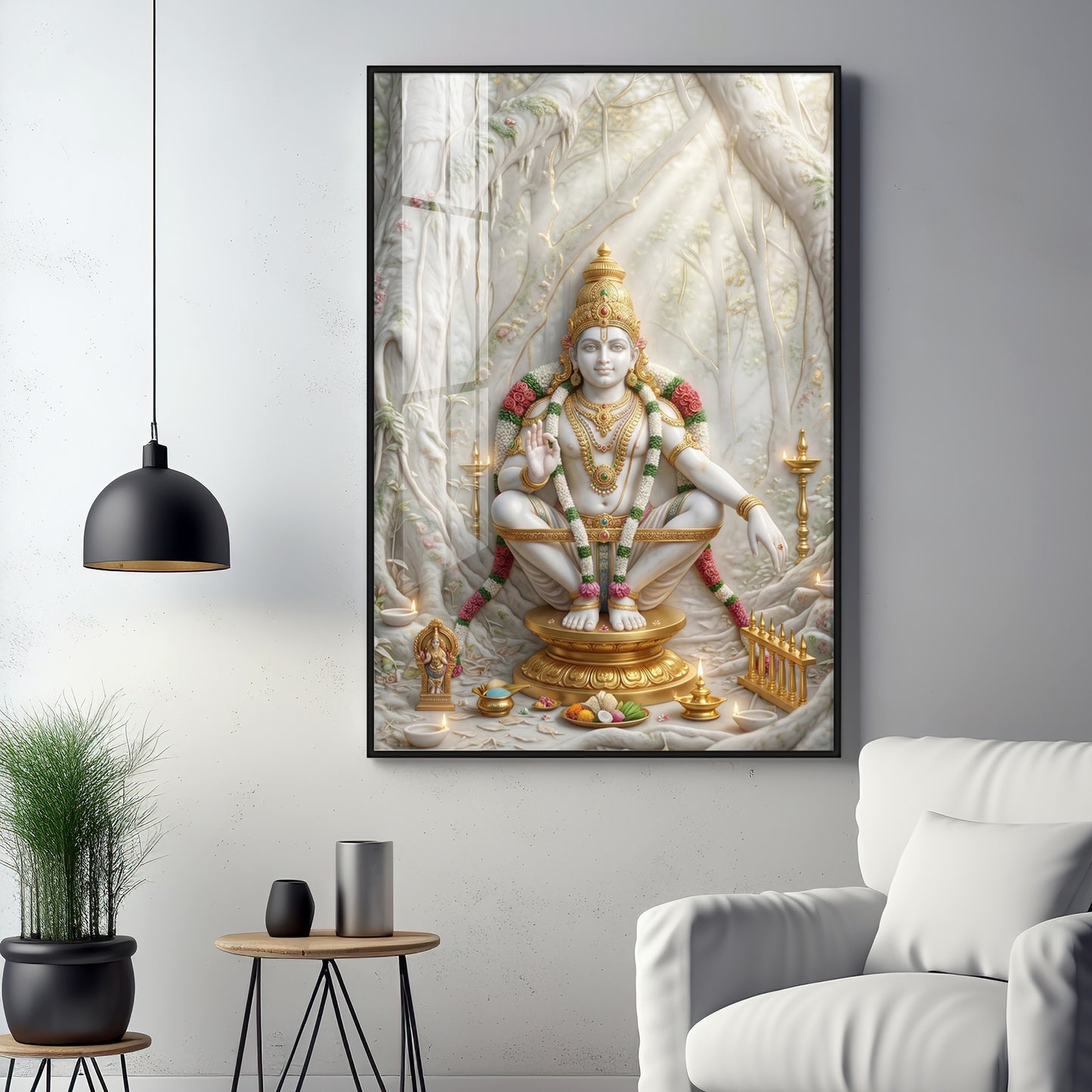 Hindu deity Ayyappan Ji Premium Acrylic Vertical Wall Art