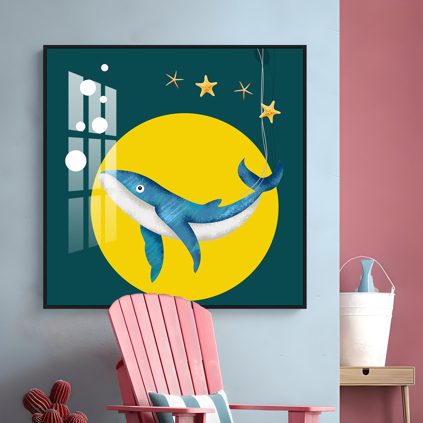 Whale Ocean Premium Acrylic Square Wall Art