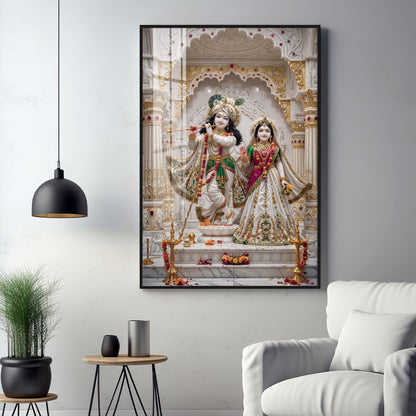 Grace Of Radha Krishna Love Premium Acrylic Vertical Wall Art