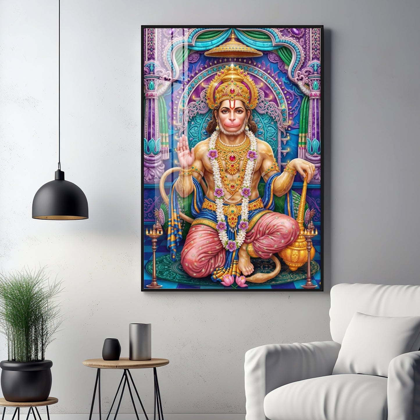 Divine Bajrangbali Premium Acrylic Vertical Wall Art
