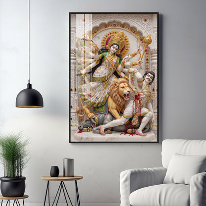 Hindu Maa Goddess Durga Premium Acrylic Vertical Wall Art