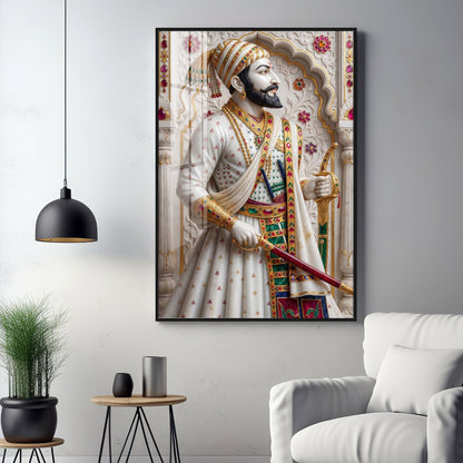 Royal Lagacy of Shivaji Maharaj Premium Acrylic Vertical Wall Art