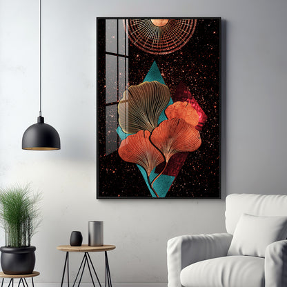 Floral Sunburst Premium Acrylic Vertical Wall Art