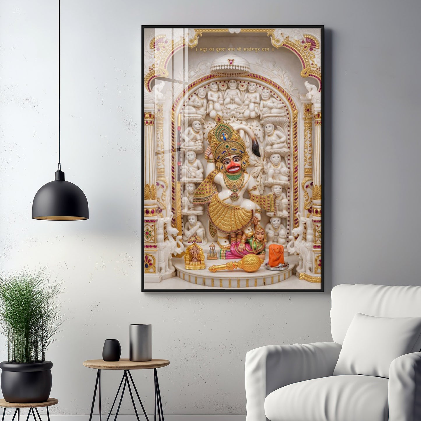Shri Kashtbhanjan Hanuman Premium Acrylic Vertical Wall Art