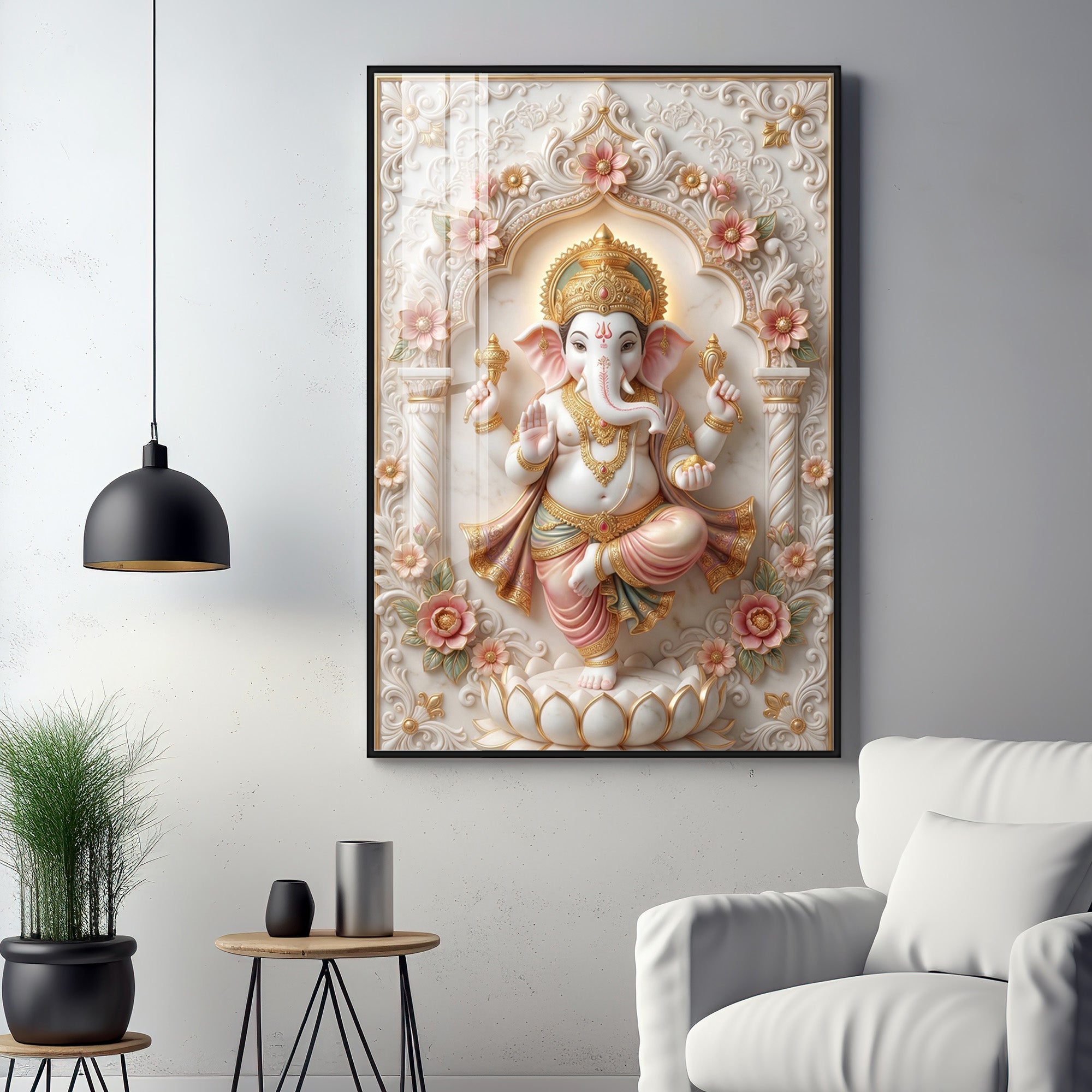 Bhagwan Ganesh ji Premium Acrylic Vertical Wall Art