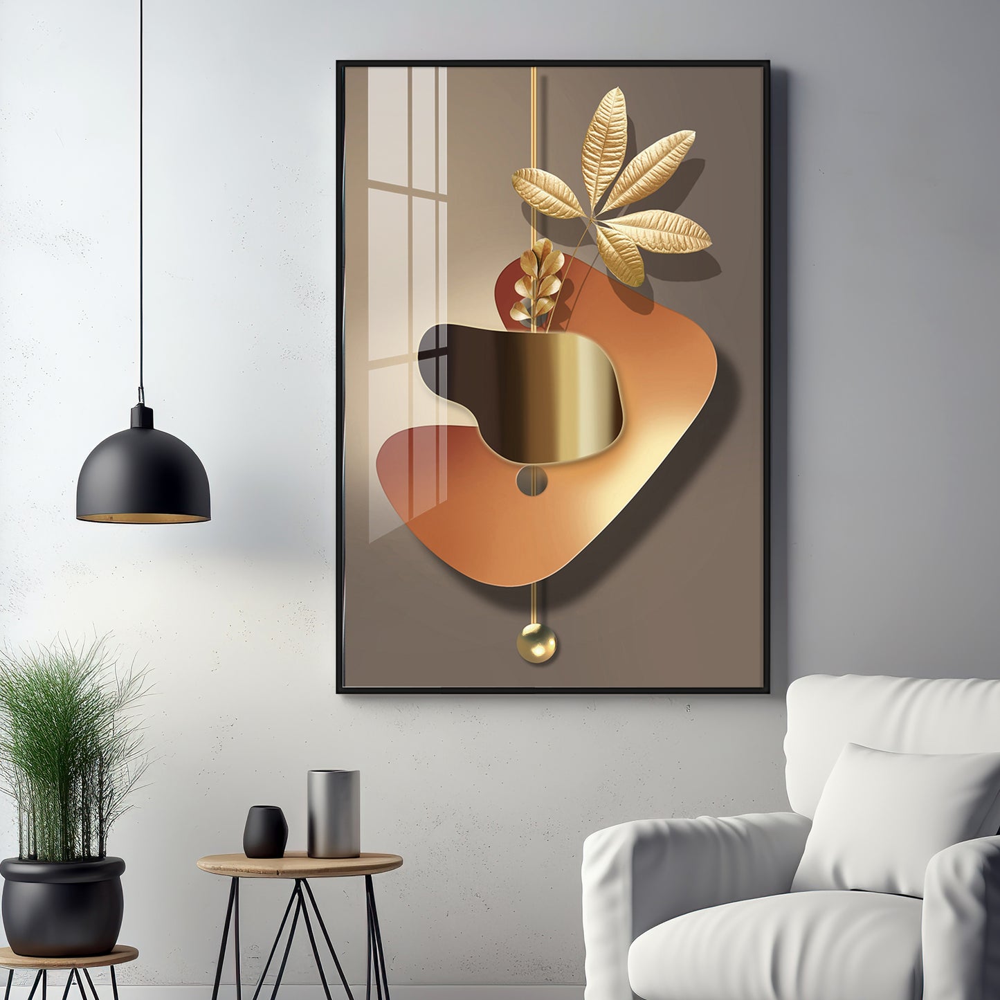 Golden Embrace Premium Acrylic Vertical Wall Art
