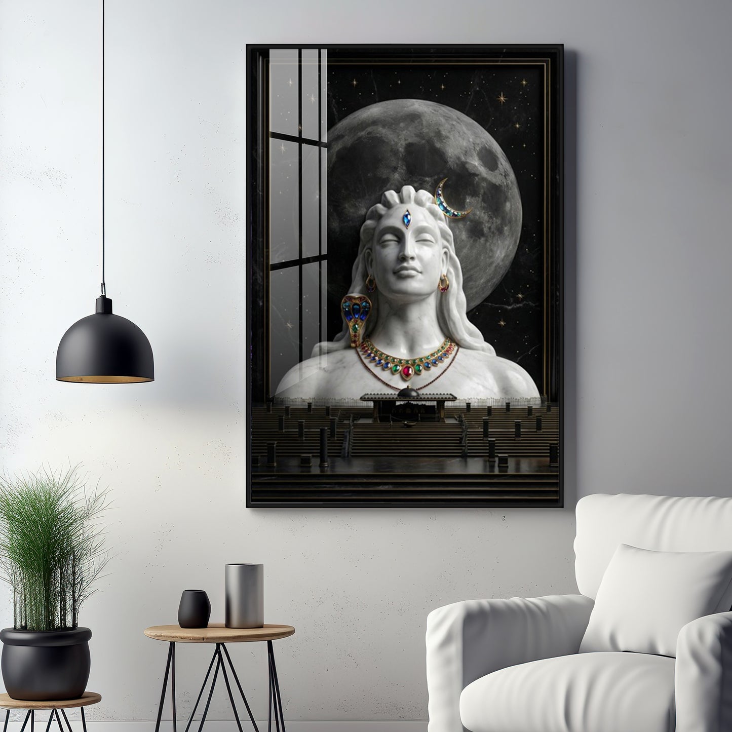 Hindu God Mahadev Premium Acrylic Vertical Wall Art