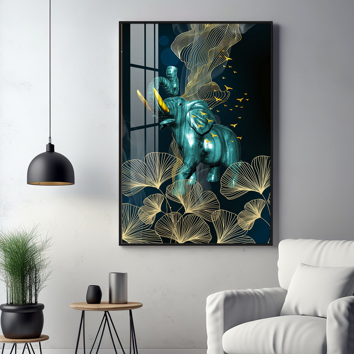 Blue Elephant Premium Acrylic Vertical Wall Art