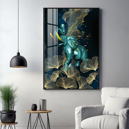 Blue Elephant Premium Acrylic Vertical Wall Art