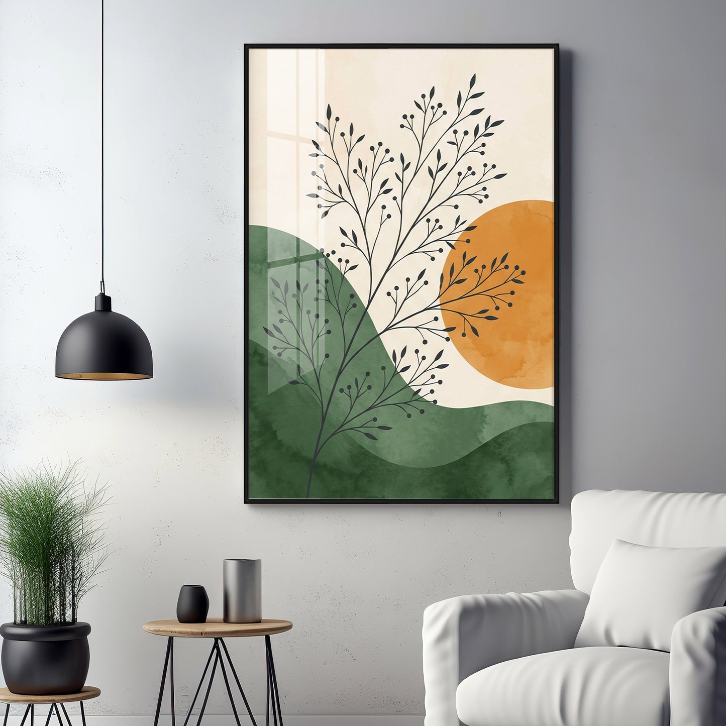 Radiant Leafscape Premium Acrylic Vertical Wall Art