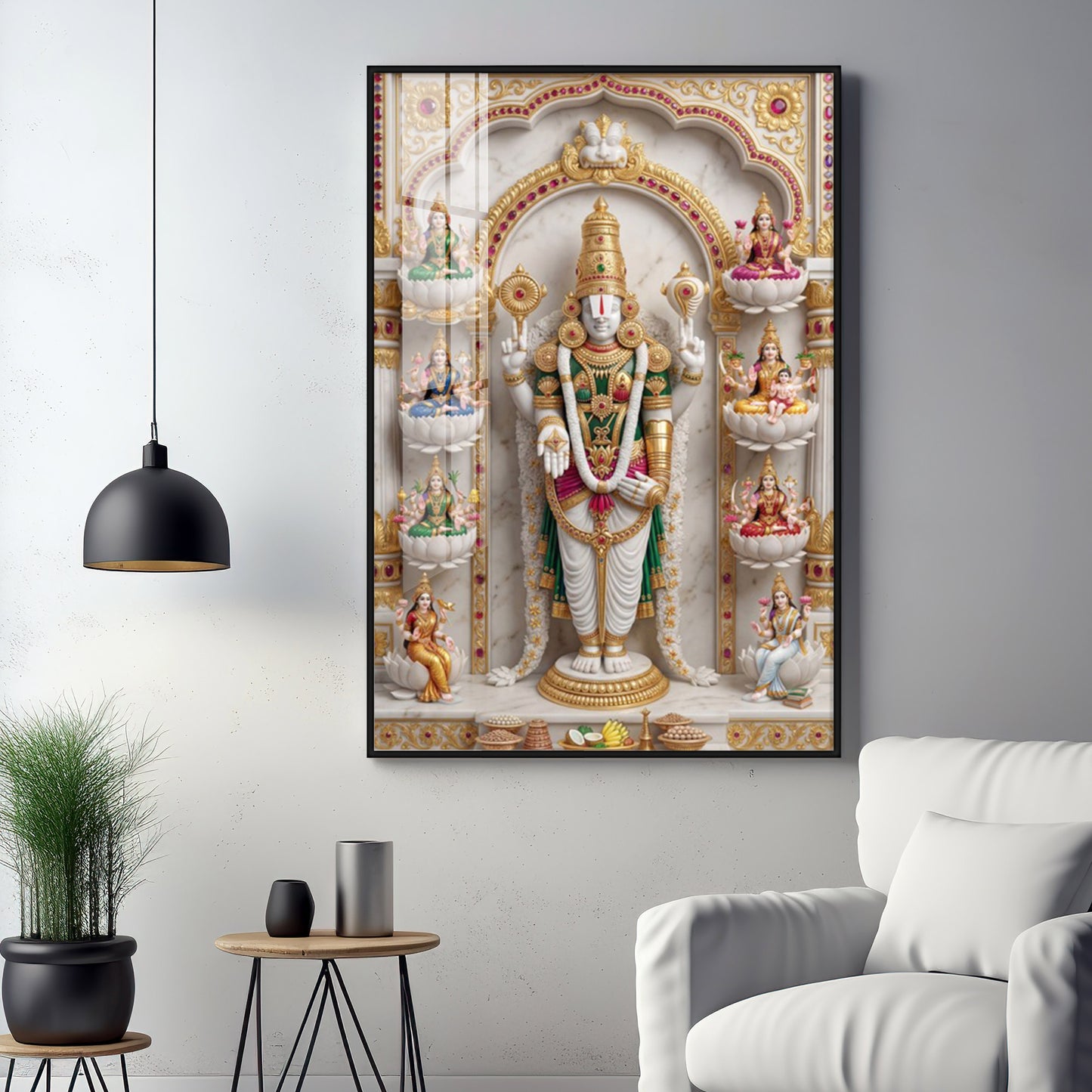Lord Venkateswara Ashta Lakshmi Premium Acrylic Vertical Wall Art