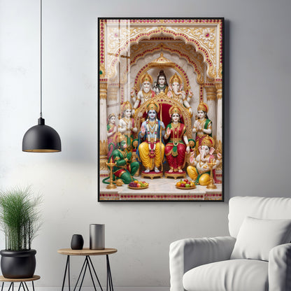 Divine Ram Darbar Premium Acrylic Vertical Wall Art