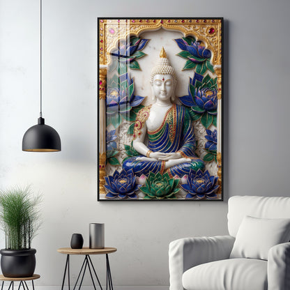 Radiance of Inner Peace of Buddha Premium Acrylic Vertical Wall Art
