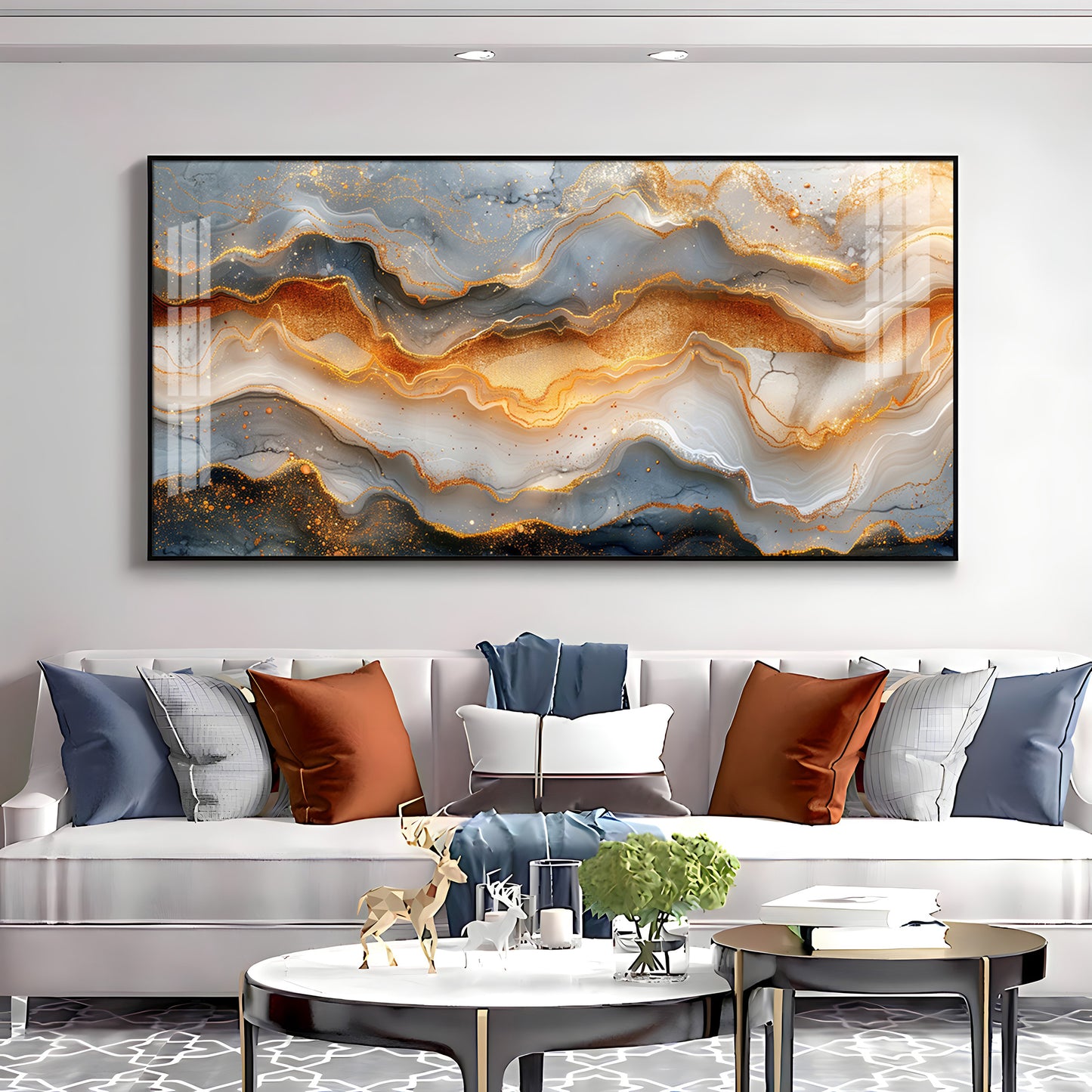 Marbled Veins Premium Acrylic Horizontal Wall Art