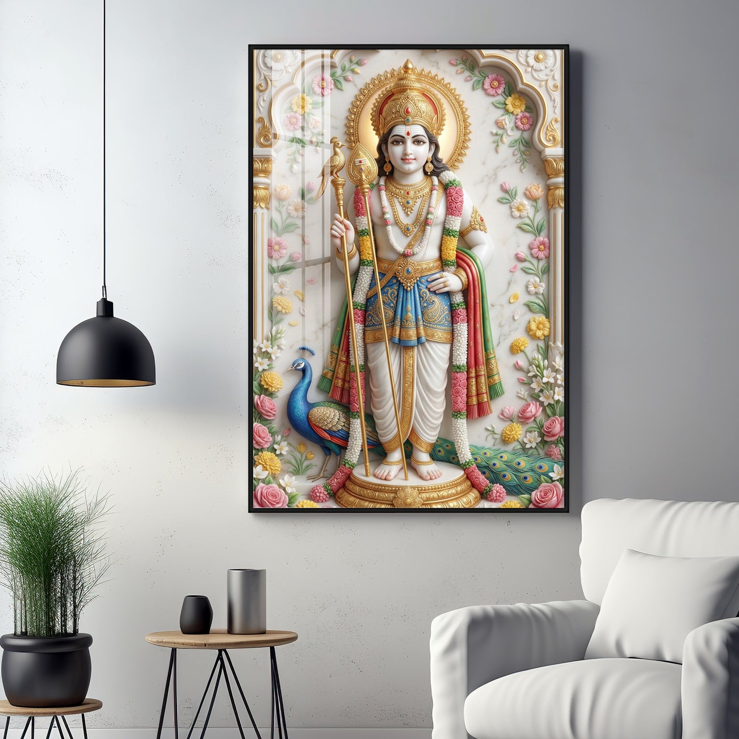 Murugan Premium Acrylic Vertical Wall Art