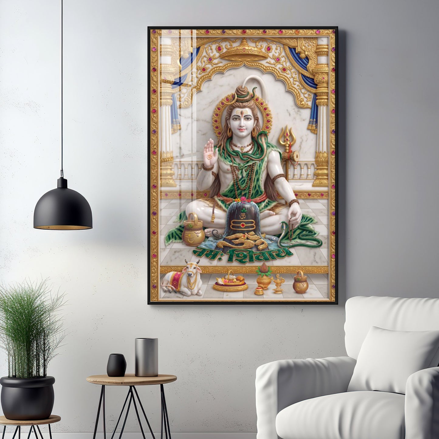 Lord Shiv Shankar Premium Acrylic Vertical Wall Art