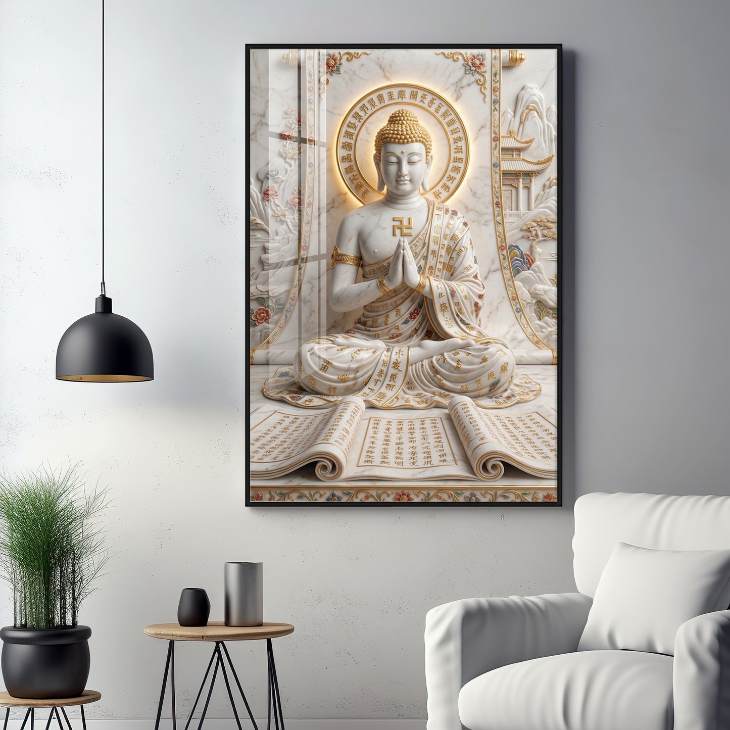 Lord Hanuman And Shivji Premium Acrylic Vertical Wall Art (Copy)