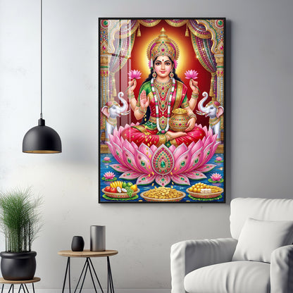 Goddess Mahalakshmi Premium Acrylic Vertical Wall Art