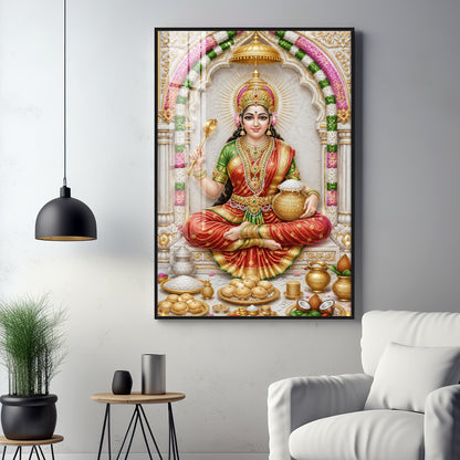Goddess Annapurna Premium Acrylic Vertical Wall Art